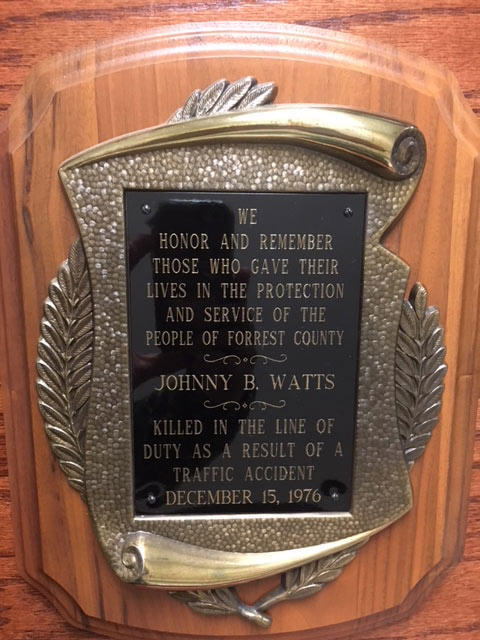 Johnny Watts Plaque