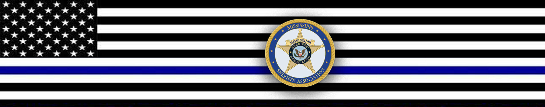 Blue line american flag banner
